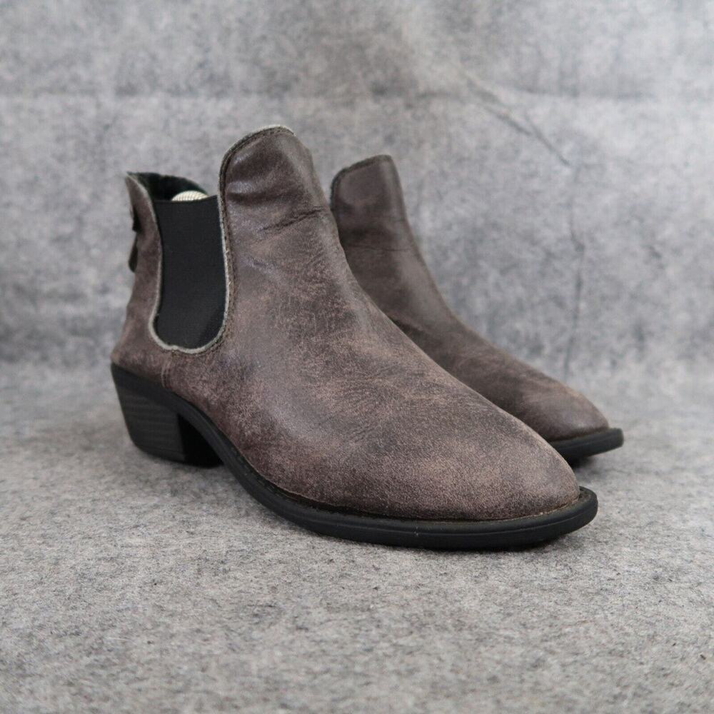 Soda Shoes Womens 7.5 Booties Casual Fashion Pull On Double Gore Ankle Boot Grey